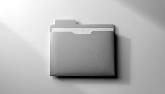 An empty file folder with a blank, unlabelled tab.